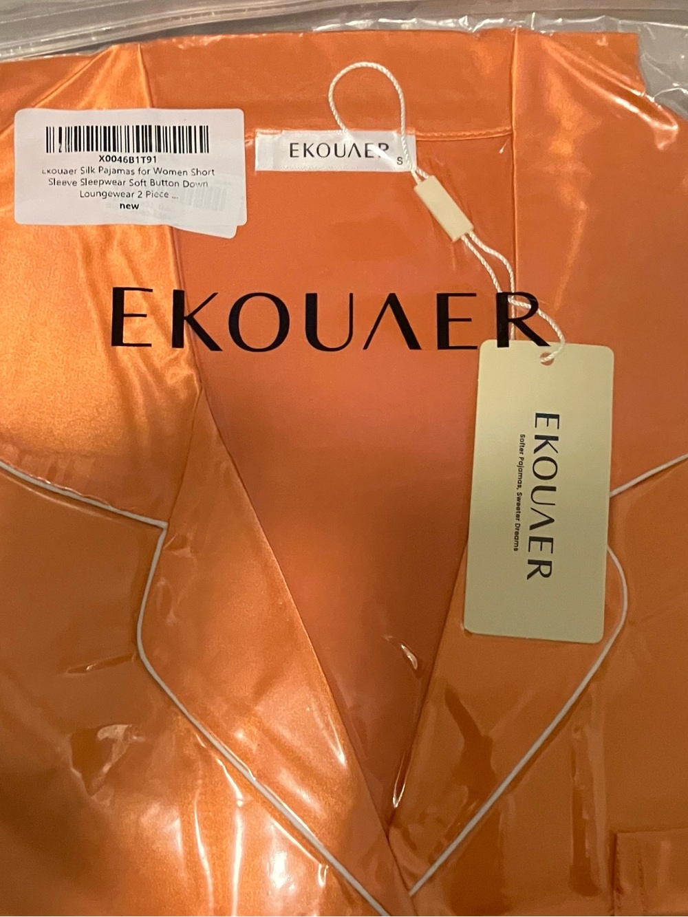 Ekouaer Satin Pajama Set in Vibrant Orange!Accepting Offers/Bundle Deals
